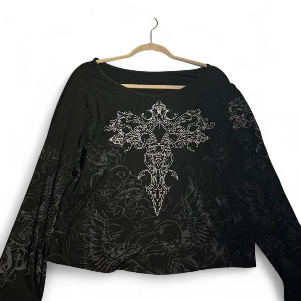 Women's Black and Grey Shirt